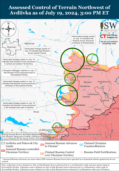 Mappa delle operazioni militari per il 20 luglio 2024 &mdash ; situazione al fronte