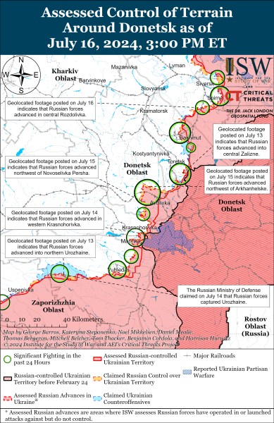 Mappa delle operazioni militari per il 17 luglio 2024 - situazione al fronte