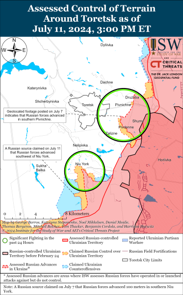 Mappa delle operazioni militari per il 12 luglio 2024 &mdash ; situazione al fronte