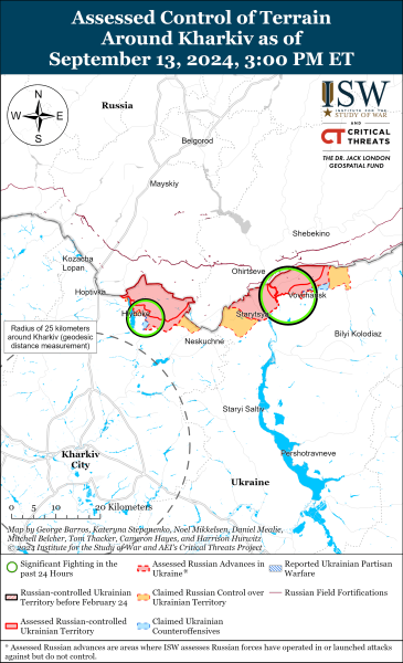 Mappa delle operazioni militari al 14 settembre 2024 - situazione al fronte