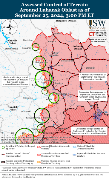 Mappa delle operazioni militari per il 26 settembre 2024 - la situazione al fronte