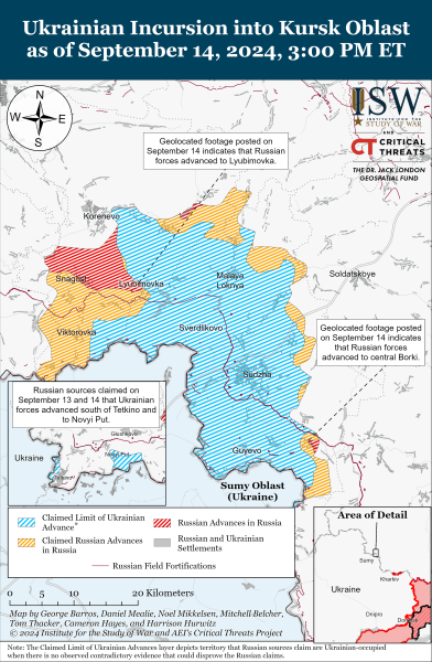 Mappa delle operazioni militari per il 15 settembre 2024 - la situazione al fronte