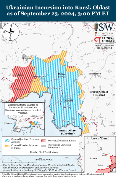 Azioni sulla mappa di combattimento il 24 settembre 2024 - situazione al fronte