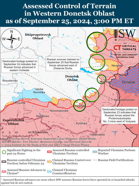 Mappa delle operazioni militari per il 26 settembre 2024 - la situazione a il fronte