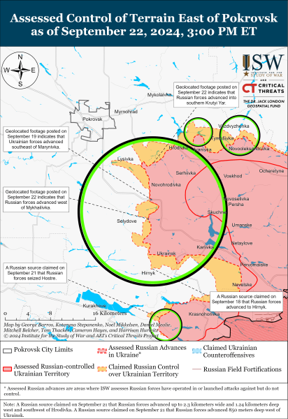 Mappa delle operazioni militari al 23 settembre 2024 - situazione al fronte