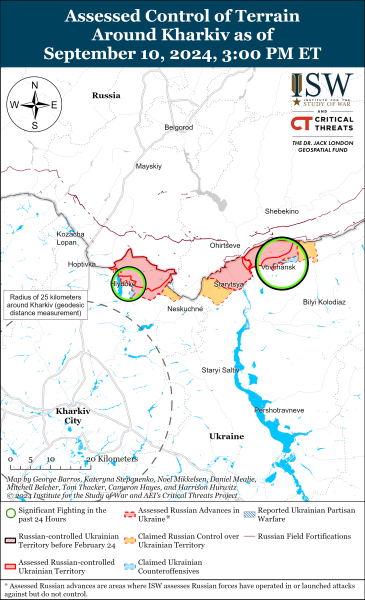 Mappa delle operazioni militari dell'11 settembre 2024 - situazione al fronte