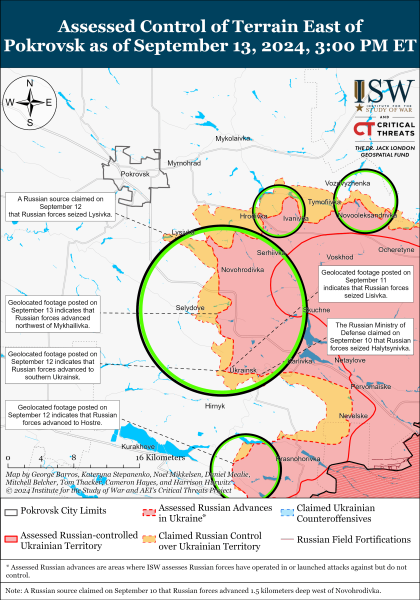 Mappa delle operazioni militari per il 14 settembre 2024 - la situazione al fronte