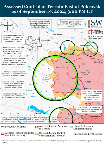 Mappa delle operazioni militari per il 20 settembre 2024 - la situazione al fronte