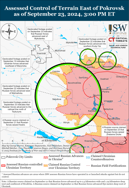 Mappa delle operazioni militari al 24 settembre 2024 - situazione al fronte