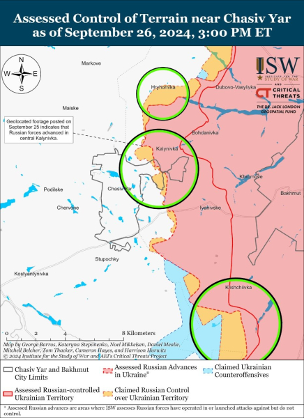 Mappa delle operazioni militari al 27 settembre 2024 - situazione al il fronte