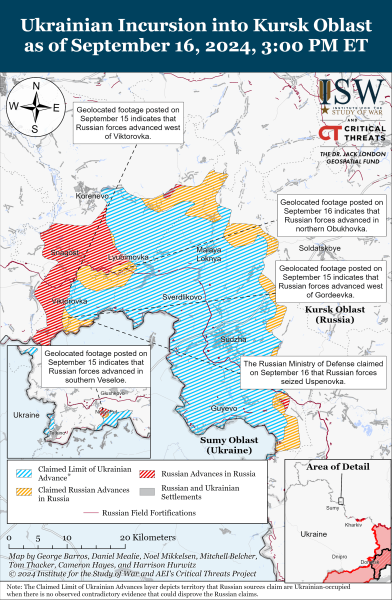 Mappa delle operazioni militari per 17 settembre 2024 – situazione al fronte