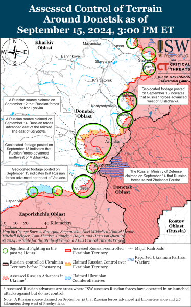 Mappa delle operazioni militari per il 16 settembre 2024 - la situazione al fronte