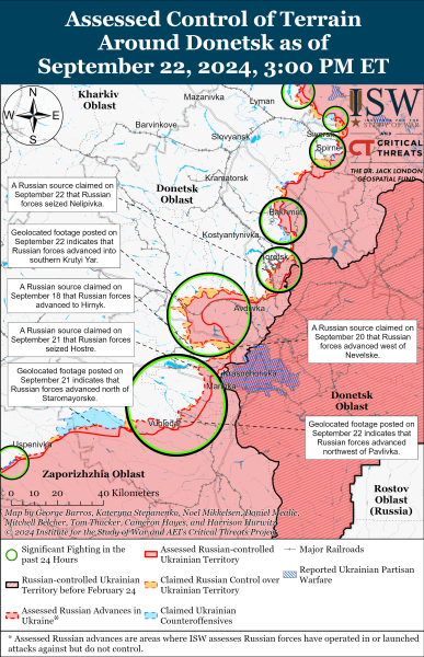 Mappa delle operazioni militari per il 23 settembre 2024 - la situazione al fronte