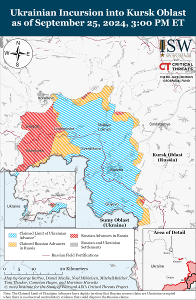 Mappa delle operazioni militari al 26 settembre 2024 - situazione al fronte