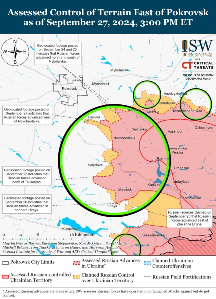 Mappa delle operazioni militari al 28 settembre 2024 — situazione al fronte