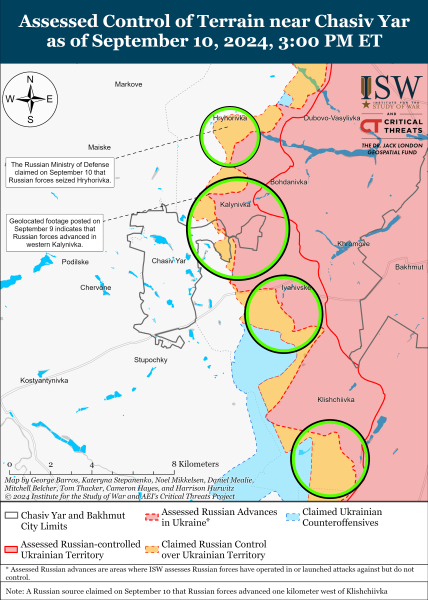 Mappa delle operazioni militari dell'11 settembre 2024 - la situazione al fronte