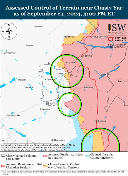 Mappa delle operazioni militari al 25 settembre 2024 - situazione al fronte