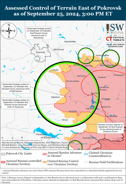 Mappa delle operazioni militari per il 26 settembre 2024 - la situazione al fronte