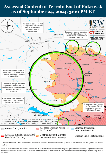 Mappa delle operazioni militari per il 25 settembre 2024 - la situazione al fronte