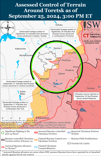 Mappa delle operazioni militari per il 26 settembre 2024 - la situazione al fronte