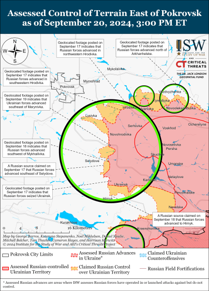 Mappa delle operazioni militari del 21 settembre 2024 - la situazione al fronte