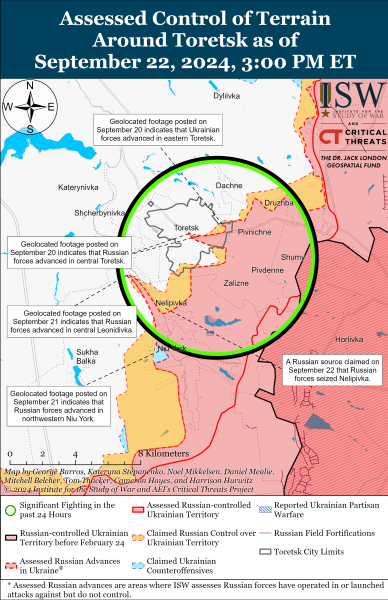 Mappa delle operazioni militari per il 23 settembre 2024 - la situazione al fronte