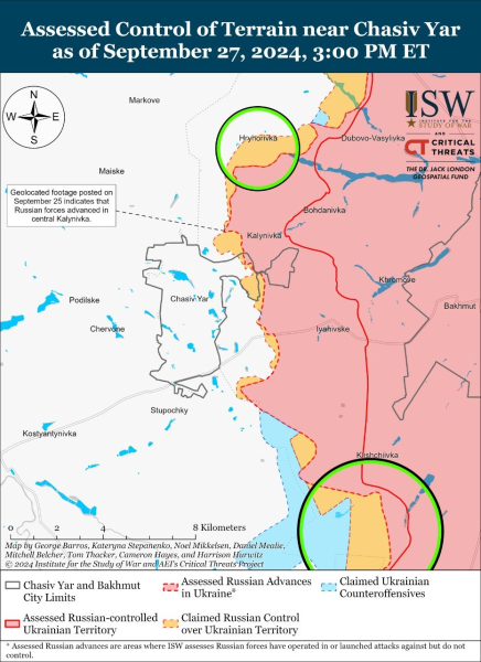 Mappa delle operazioni militari al 28 settembre 2024 - situazione al fronte