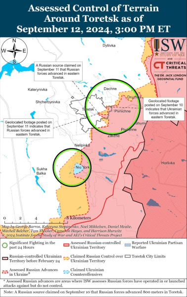 Mappa delle operazioni militari al 13 settembre 2024 — situazione al fronte