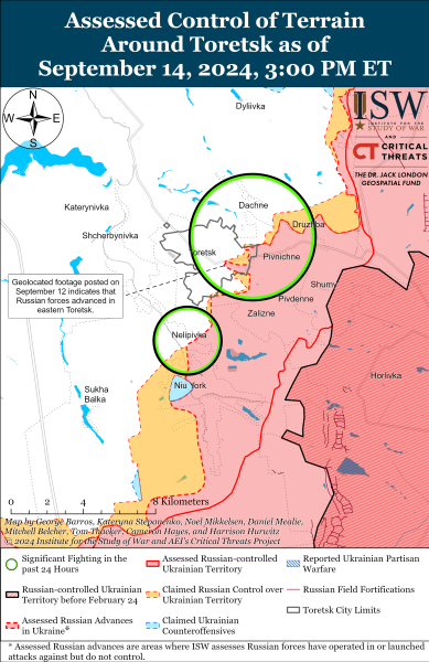 Mappa delle operazioni militari per il 15 settembre 2024 - la situazione al fronte