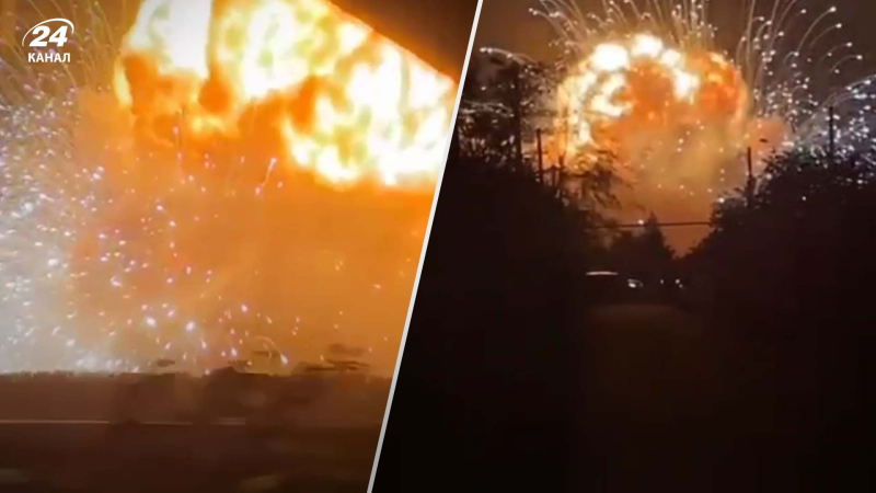 Come fuochi d'artificio luminosi: il momento dell'esplosione in russo Tikhoretsk ripreso in video