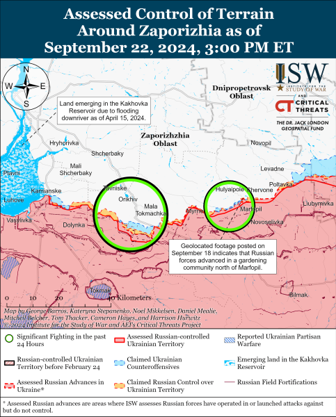 Mappa delle operazioni militari del 23 settembre 2024 - la situazione al fronte