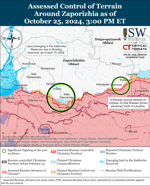 Mappa delle operazioni militari del 26 ottobre 2024 - situazione al anteriore