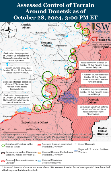 Mappa delle operazioni militari del 29 ottobre 2024 - la situazione al fronte 