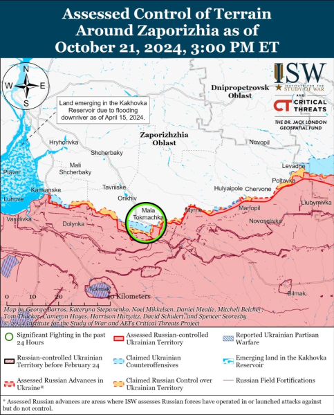 Mappa delle operazioni militari al 22 ottobre 2024 - situazione al fronte