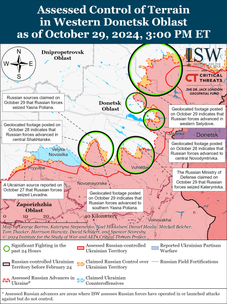 Mappa delle operazioni militari al 30 ottobre 2024 - situazione al fronte 