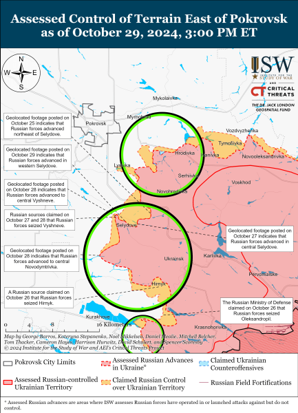 Mappa delle operazioni militari al 30 ottobre 2024 - situazione al front