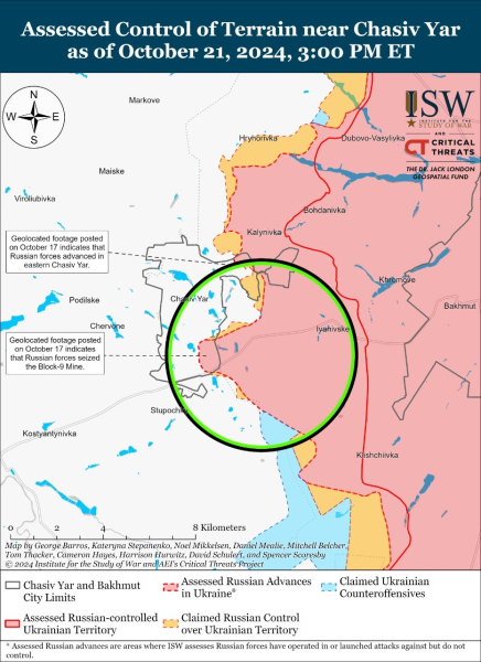 Mappa delle operazioni militari al 22 ottobre 2024 — situazione al fronte