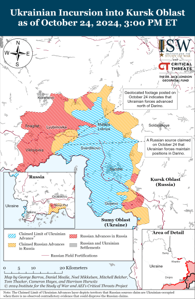 Mappa delle operazioni militari per il 25 ottobre 2024 - la situazione al fronte