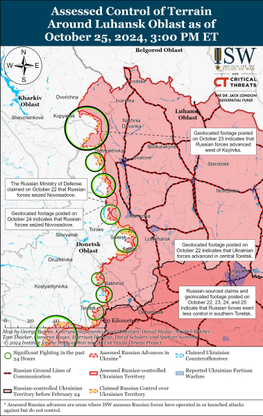 Mappa delle operazioni militari del 26 ottobre 2024 - situazione al fronte 