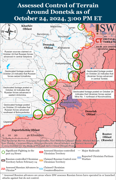 Mappa delle operazioni militari del 25 ottobre 2024 - la situazione al fronte 