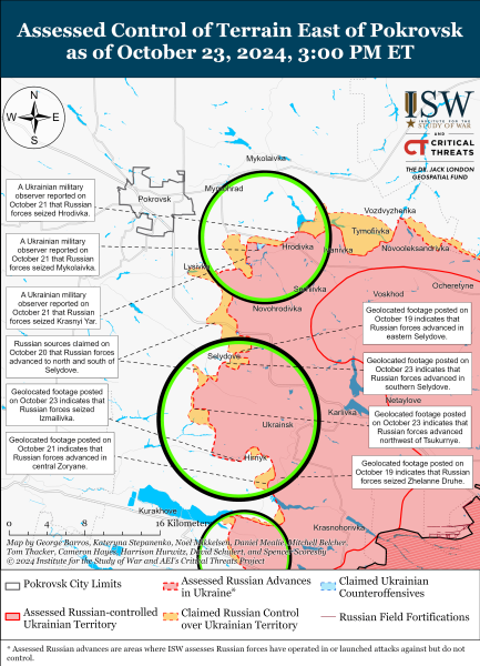 Mappa delle operazioni militari al 24 ottobre 2024 - situazione al front