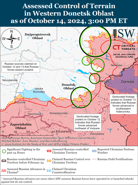 Mappa delle operazioni militari del 15 ottobre 2024 - la situazione al fronte