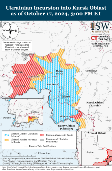 Mappa delle operazioni militari al 18 ottobre 2024 - situazione al fronte