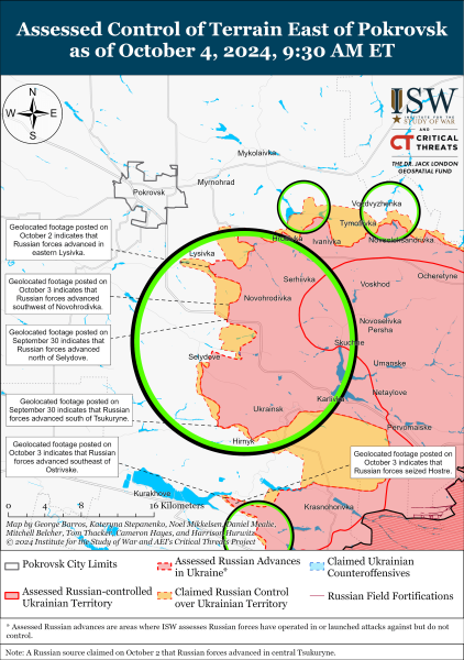 Mappa delle operazioni militari per il 5 ottobre 2024 - situazione al fronte