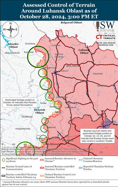 Mappa delle operazioni militari per il 29 ottobre 2024 - situazione al fronte