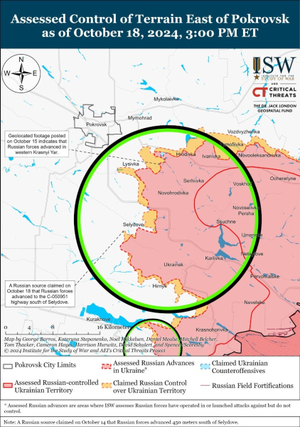 Mappa delle operazioni militari per il 19 ottobre 2024 - situazione al fronte