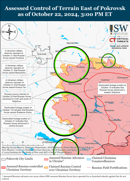 Mappa delle operazioni militari al 23 ottobre 2024 – situazione al fronte