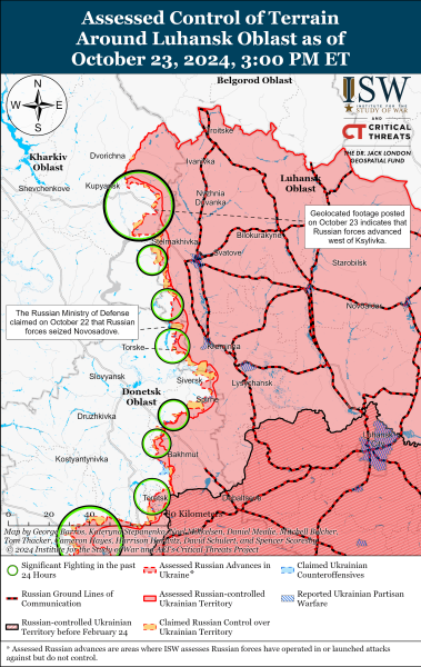 Mappa delle operazioni militari del 24 ottobre 2024 - la situazione al fronte