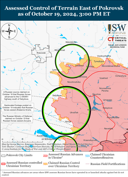 Mappa delle operazioni militari al 20 ottobre 2024 - situazione al fronte