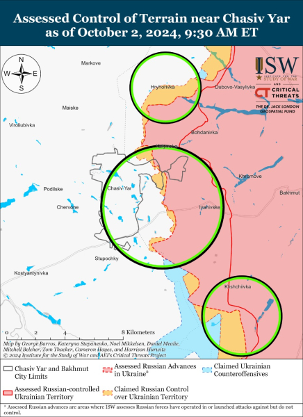 Mappa delle operazioni militari al 3 ottobre 2024 - situazione al fronte